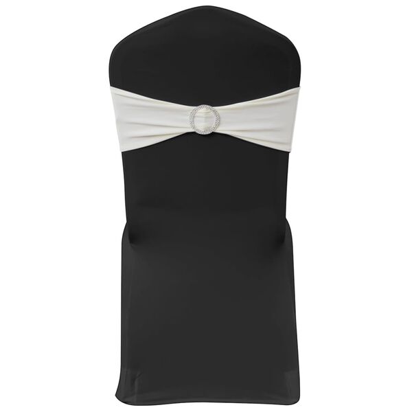 vidaXL Chair Ribbon Set of 25 Cream Polyester Stretchable to 19.7 in