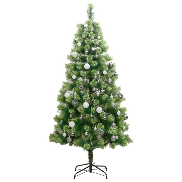 vidaXL Artificial Hinged Christmas Tree Green PVC 82.7 in height