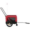 vidaXL Pet Bike Trailer Red and Black Oxford fabric, Iron, PVC Medium