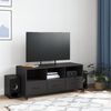 vidaXL TV Cabinet Black Cold-rolled steel Medium TV Cabinet