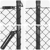 vidaXL Fence Post Grey 82.02 x 1.31 ft (1.57 x 1.57 in mesh)
