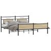 vidaXL Bed Frame Sonoma Oak Steel, Engineered Wood Full Bed Frame