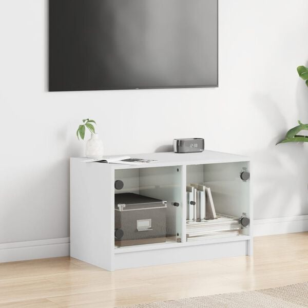 vidaXL TV Cabinet White Engineered Wood Medium TV Cabinet Rectangular