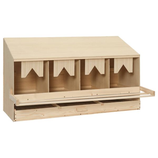 vidaXL Chicken Laying Nest Brown, Natural Wood Color