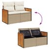vidaXL Garden Sofa Set Beige PE Rattan 7 Piece Water-resistant materials