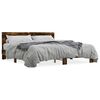 vidaXL Bed Frame Smoked Oak Engineered wood, Metal Super King Modern
