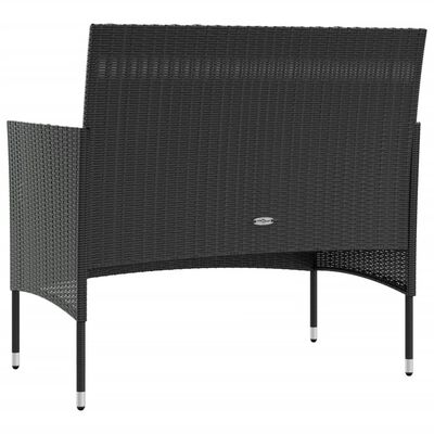 vidaXL 16 Piece Patio Lounge Set with Cushions Poly Rattan Black