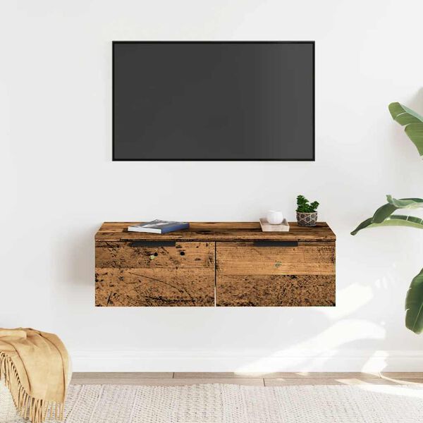 vidaXL Wall Cabinet Old wood Engineered wood 26.8 x 11.8 x 7.9 in