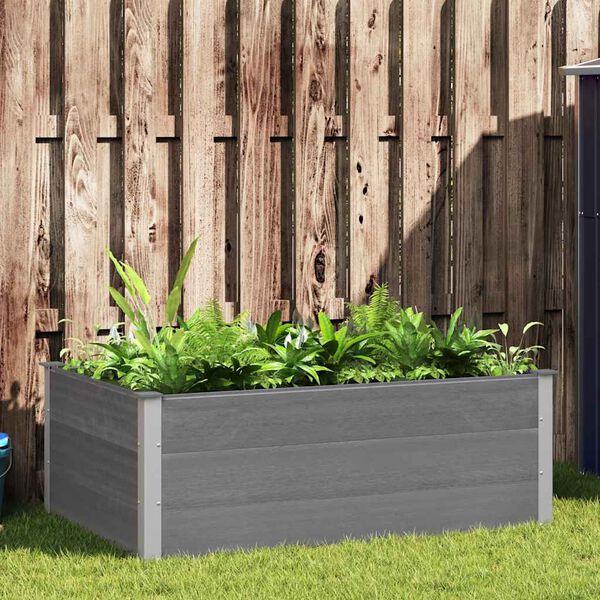 vidaXL Garden Raised Bed Grey Wood-plastic composite 59.1x39.4x21.3 in