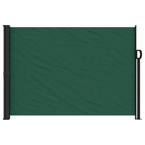 vidaXL Retractable Side Awning Dark Green