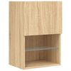 vidaXL Tv Cabinet Sonoma Oak Engineered wood, Glass 15.9 x 11.8 x 23.6 in
