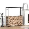vidaXL Firewood Rack Matt Black 43.3"x11"x45.7" Steel