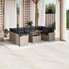 vidaXL Garden Sofa Set Light Grey PE Rattan Large Modular