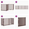 vidaXL Dog Gate Set of 4 Brown oak Solid fir wood 31.5 x 35.4 x 0.8 in
