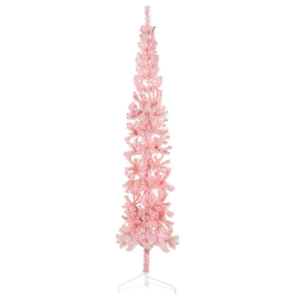vidaXL Artificial Half Christmas Tree Pink PVC, Steel 82.7 in