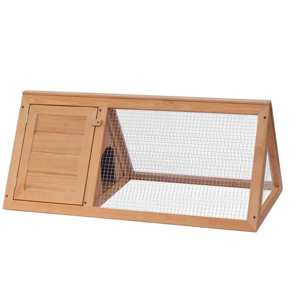 vidaXL Animal Cage Brown Fir wood Durable Animal Cage Rectangular