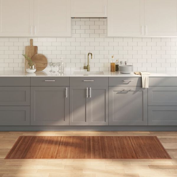 vidaXL Rug Brown Bamboo, Polypropylene 31.5 x 78.7 in Bamboo Rug