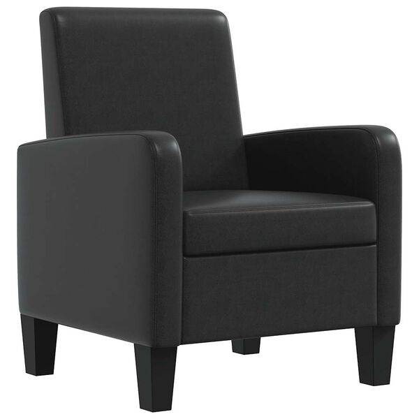 vidaXL Armchairs Black PVC, Cotton, Polyester, Polyurethane Standard