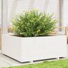 vidaXL Garden Planter White Solid pine wood Large Decorative Inlays