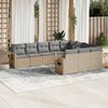 vidaXL Garden Sofa Set Beige PE rattan, powder-coated steel Large