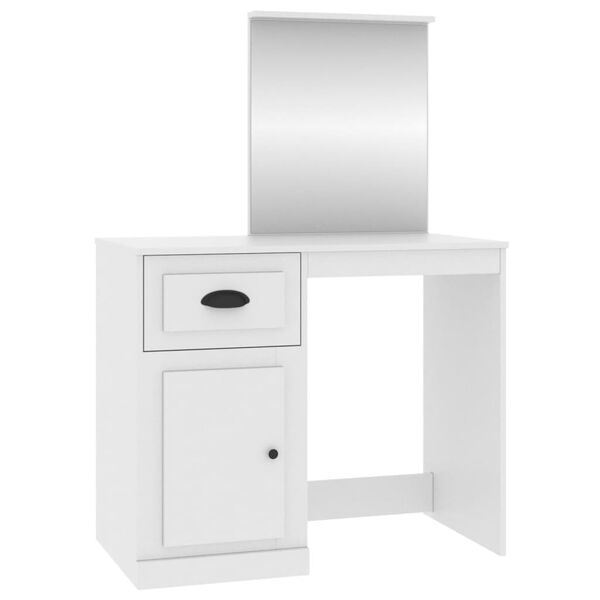 vidaXL Dressing Table White Engineered wood, Acrylic Medium
