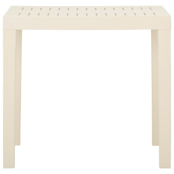vidaXL Garden Table White Plastic Standard Lightweight Rectangular