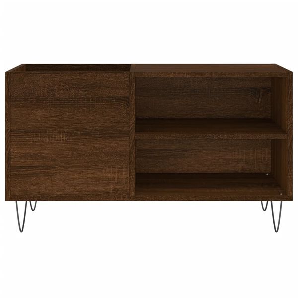 vidaXL Record Cabinet Brown oak Engineered wood, Iron Medium