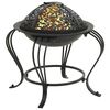 vidaXL Fire Pit with Poker 19.3" Steel