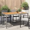 vidaXL Garden Table Grey Poly rattan, powder-coated steel, solid acacia wood