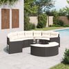 vidaXL Garden Sofa Set Black, Cream White