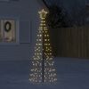 vidaXL LED Christmas Tree with Ground Spikes warm white 70.87 in Iron