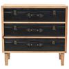 vidaXL Drawer Cabinet Natural wood with black details