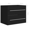 vidaXL Sink Cabinet Black Engineered Wood Medium Bathroom Cabinet