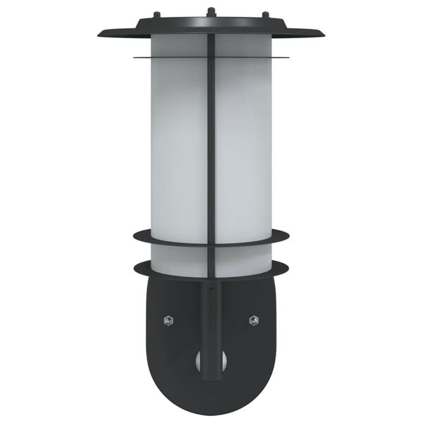 vidaXL Outdoor Wall Light Black Stainless steel, Polycarbonate Medium