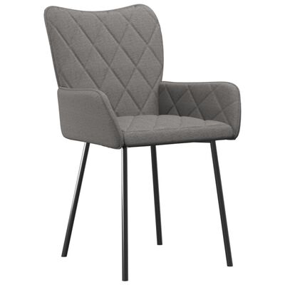 vidaXL Dining Chairs 2 pcs Light Gray Fabric