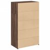 vidaXL Highboard Brown Oak Engineered wood 27.6 x 16.1 x 48.8 in Storage
