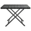 vidaXL Folding Table Black PE rattan, powder-coated steel Compact