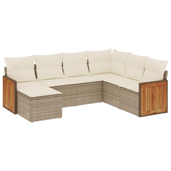 vidaXL Garden Sofa Set Beige, Cream White