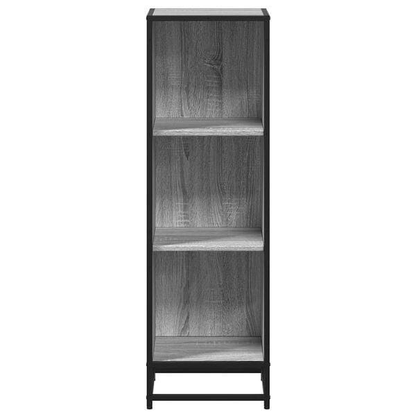 vidaXL Book Cabinet Grey Sonoma Engineered wood, metal Tall and narrow