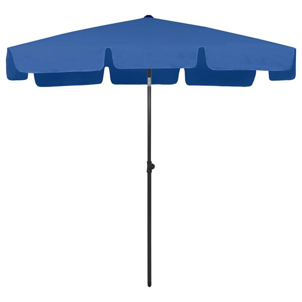 vidaXL Beach Parasol Azure blue Polyester 78.7x49.2 in Foldable