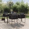 vidaXL Garden Dining Set Black PE Rattan Standard Durable