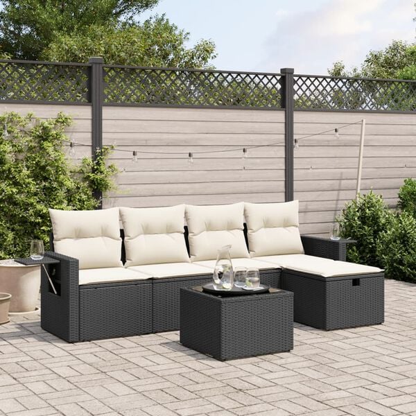 vidaXL Garden Sofa Set Black