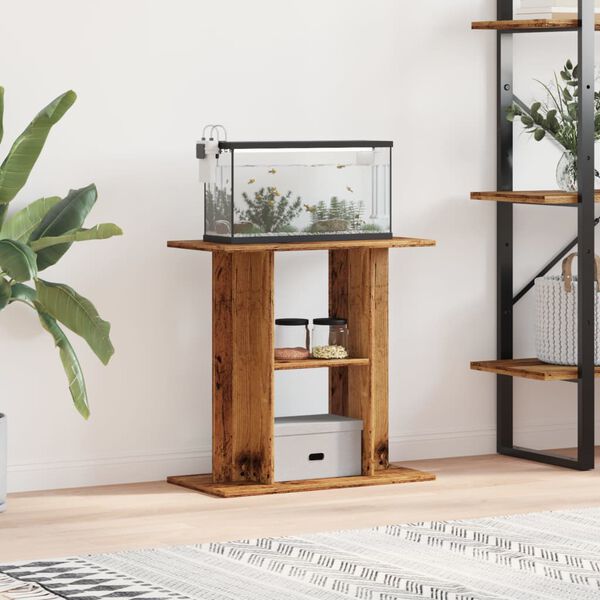 vidaXL Aquarium Stand Old Wood Engineered wood Medium Aquarium Stand
