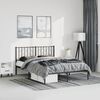 vidaXL Bed Frame Black Powder-Coated Steel Double Size Bed Frame