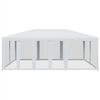 vidaXL Party Tent White HDPE with coating, powder-coated iron