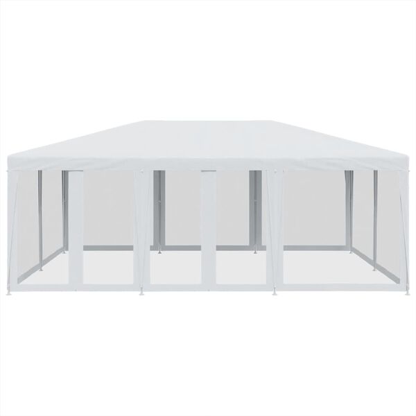 vidaXL Party Tent White HDPE with coating, powder-coated iron