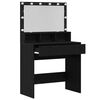 vidaXL Dressing Table with Drawer Black Oak 31.50 x 16.14 x 52.95 in