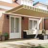 vidaXL Retractable Awning Striped Green and Yellow 196.85" x 118.11