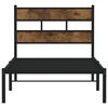 vidaXL Bed Frame Black, Smoked Oak Iron, Engineered Wood Small Single