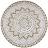 vidaXL Area Rug Natural with white print Braided Jute 59 in Round